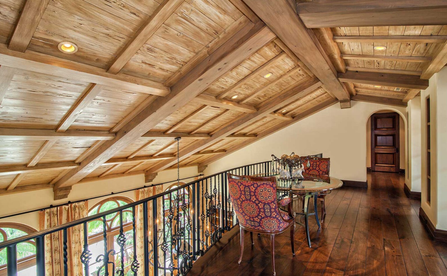 vaulted ceilings made from exotic wood