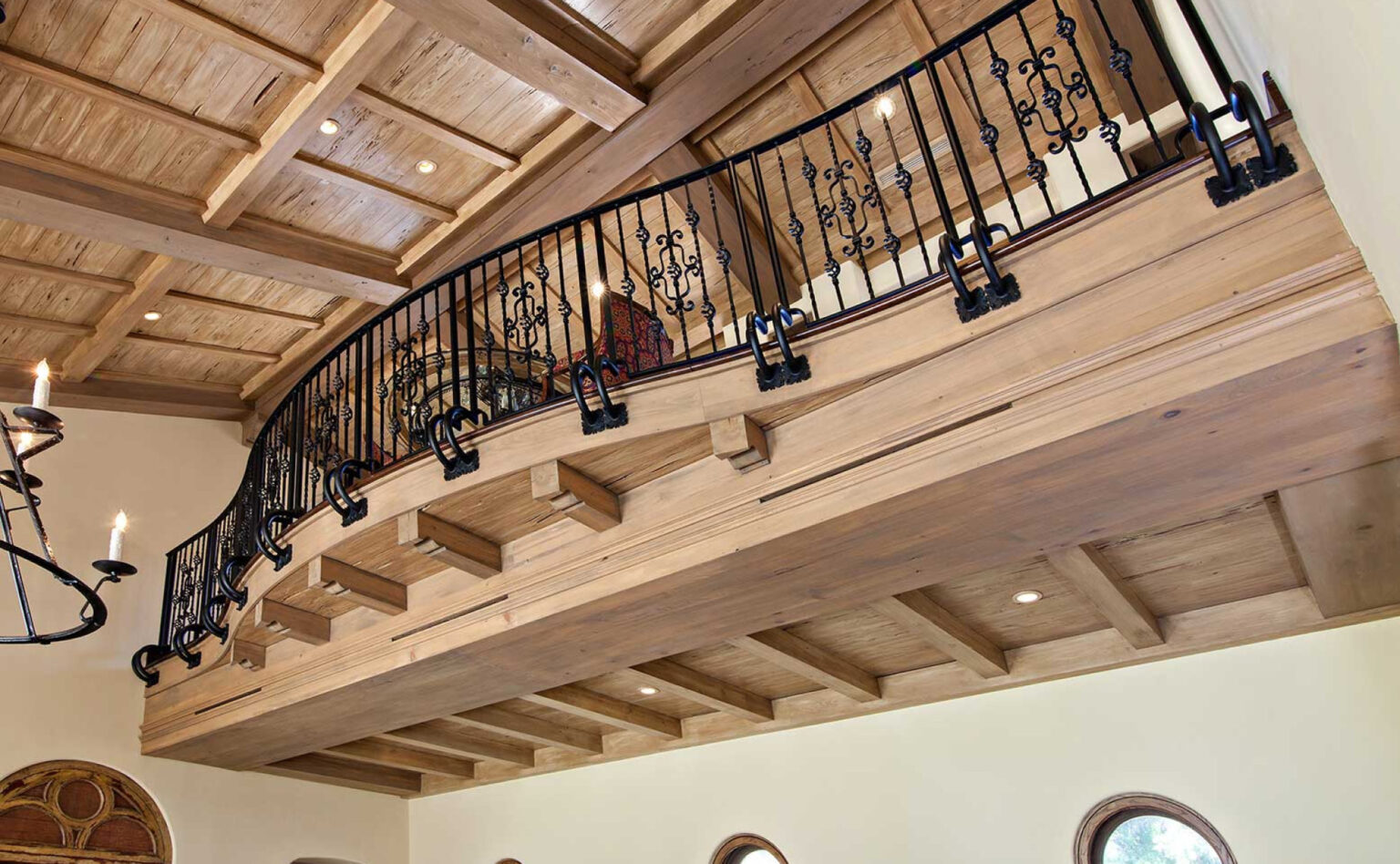 Intricate wrought iron railings in a custom built home